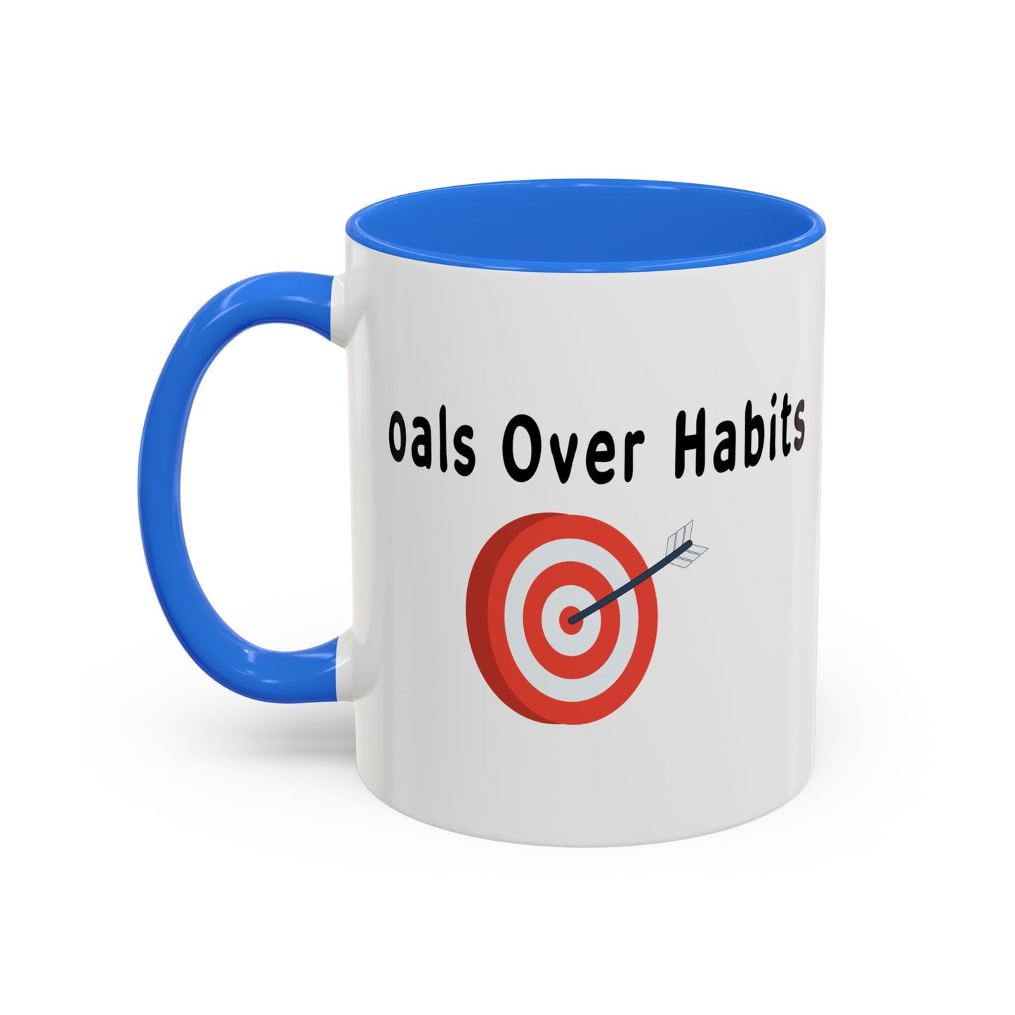 Colorful Whimsical Mugs - Perfect for Coffee Lovers, Gifts for Birthdays, Seasonal Celebrations - Goals Over Habits - Black text