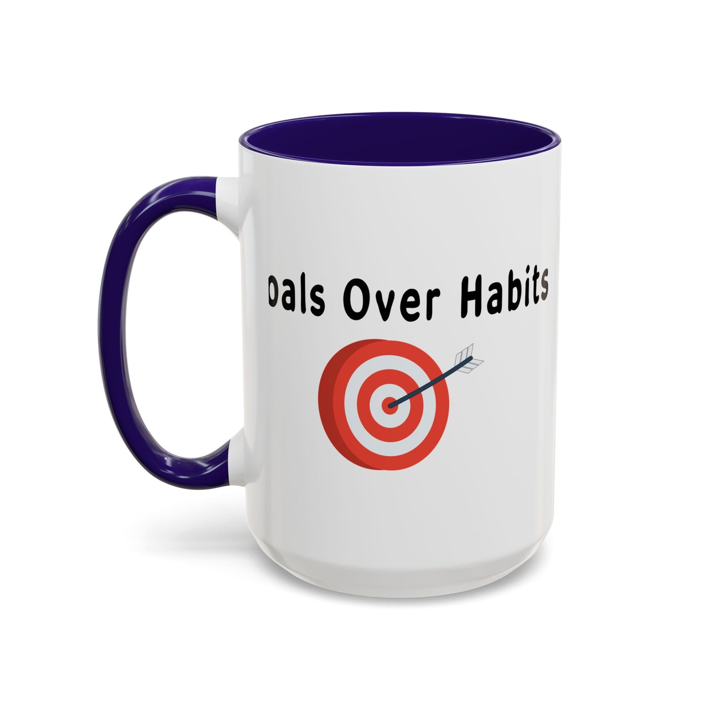 Colorful Whimsical Mugs - Perfect for Coffee Lovers, Gifts for Birthdays, Seasonal Celebrations - Goals Over Habits - Black text