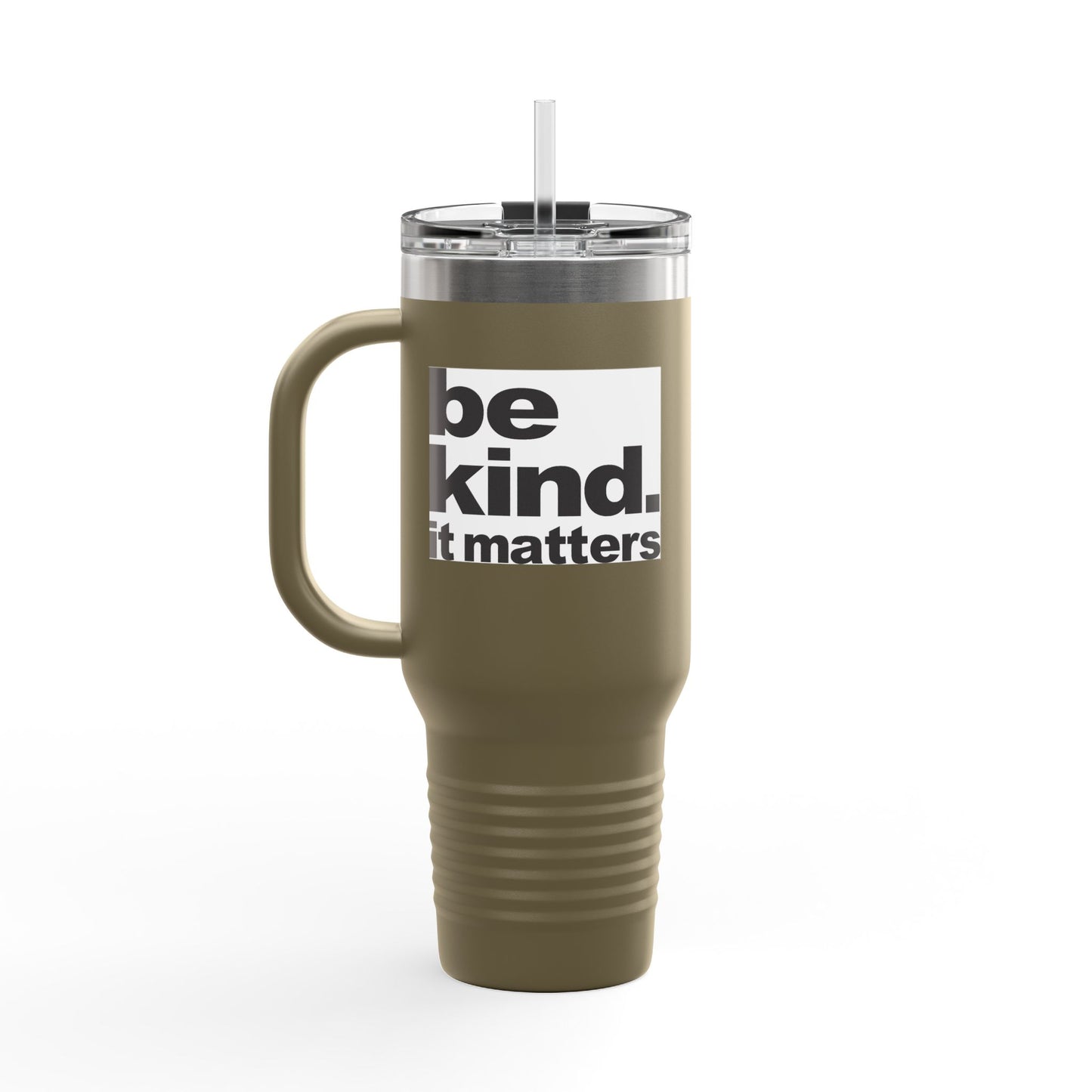 Fun Insulated Travel Mug with Cartoon Character, 40oz Coffee Tumbler, Funny Gift for Teachers, Travel Accessories - Be Kind - It Matters