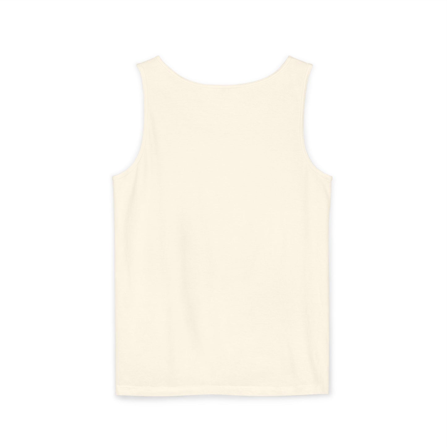 Unisex Garment-Dyed Tank Top featuring a Cheerful Wisdom Figure | Casual Summer Wear, Beach Essentials - Old Man