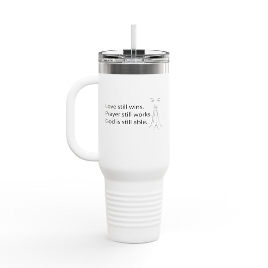 Fun Insulated Travel Mug with Cartoon Character, 40oz Tumbler, Gift for Teachers, Travel Accessories - God is able