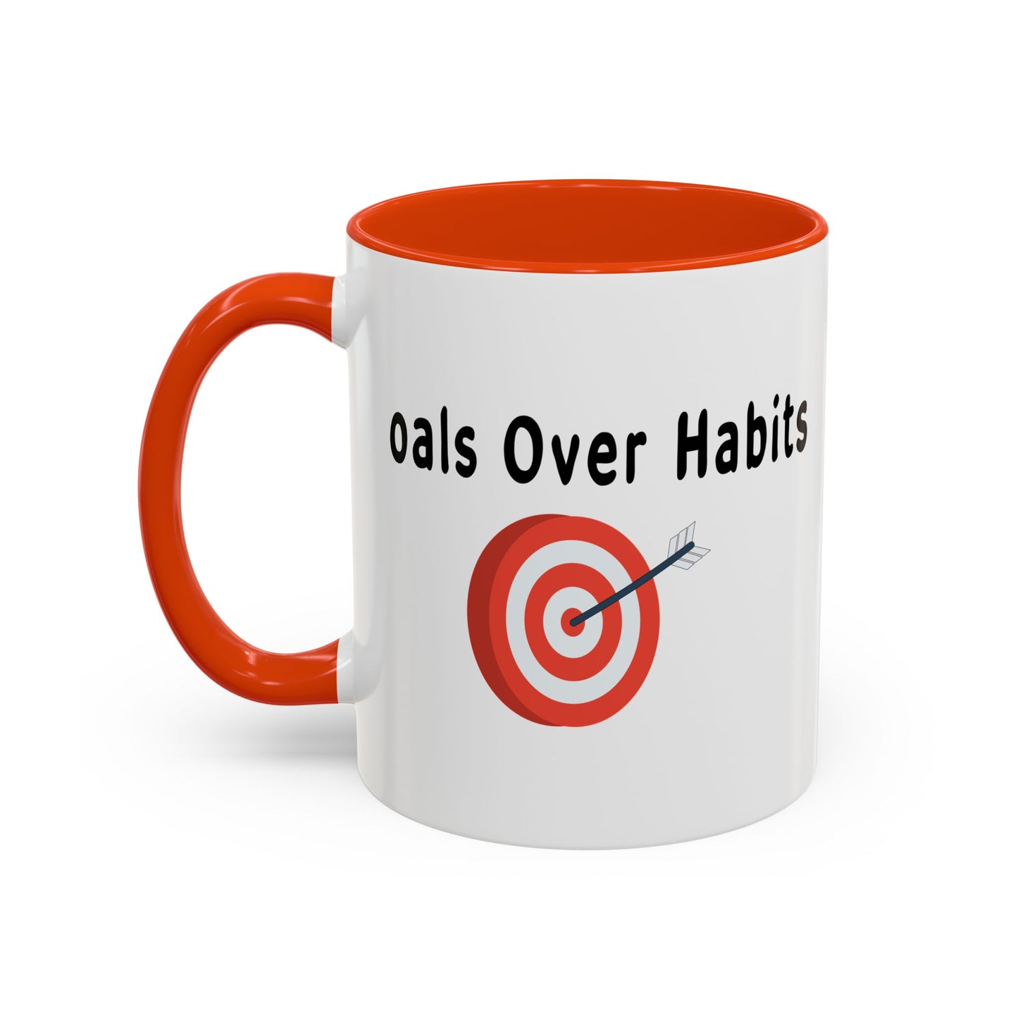 Colorful Whimsical Mugs - Perfect for Coffee Lovers, Gifts for Birthdays, Seasonal Celebrations - Goals Over Habits - Black text