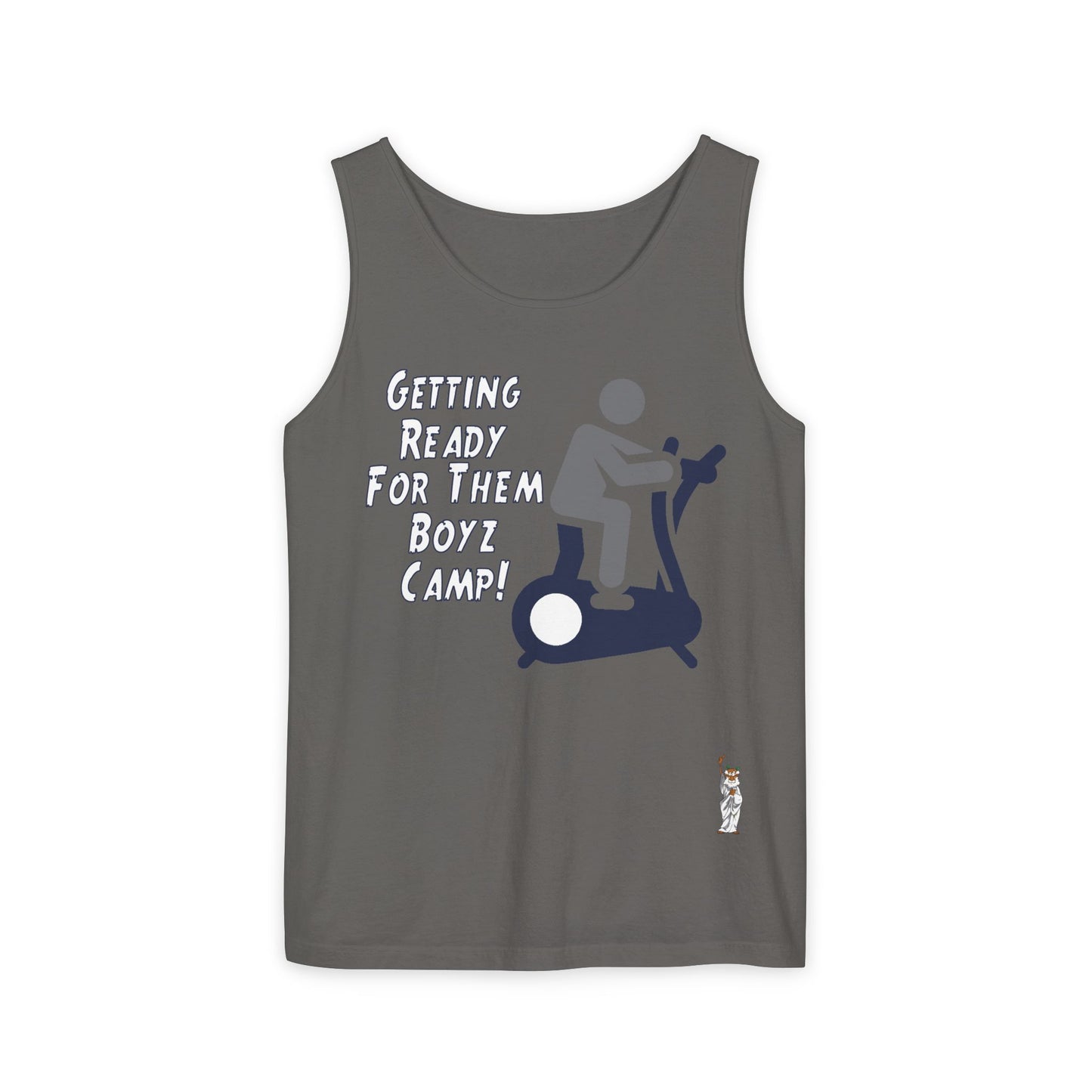 Unisex Garment-Dyed Tank Top featuring a Cheerful Wisdom Figure | Casual Summer Wear, Beach Essentials - Boyz Camp