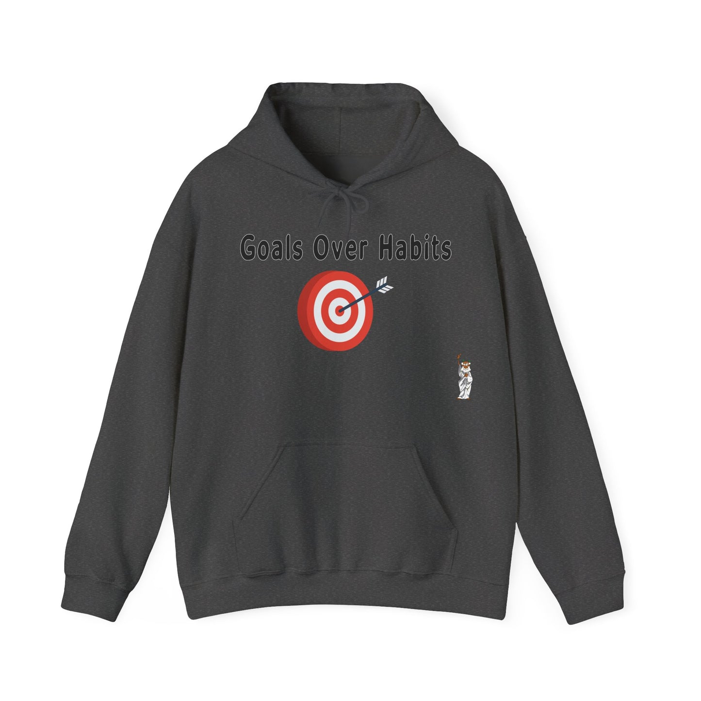Statue of Liberty Hoodie, Unisex Sweatshirt, Gift for Her, Comfortable Apparel, Unique Design Sweatshirt - Goals Over Habits - Black text
