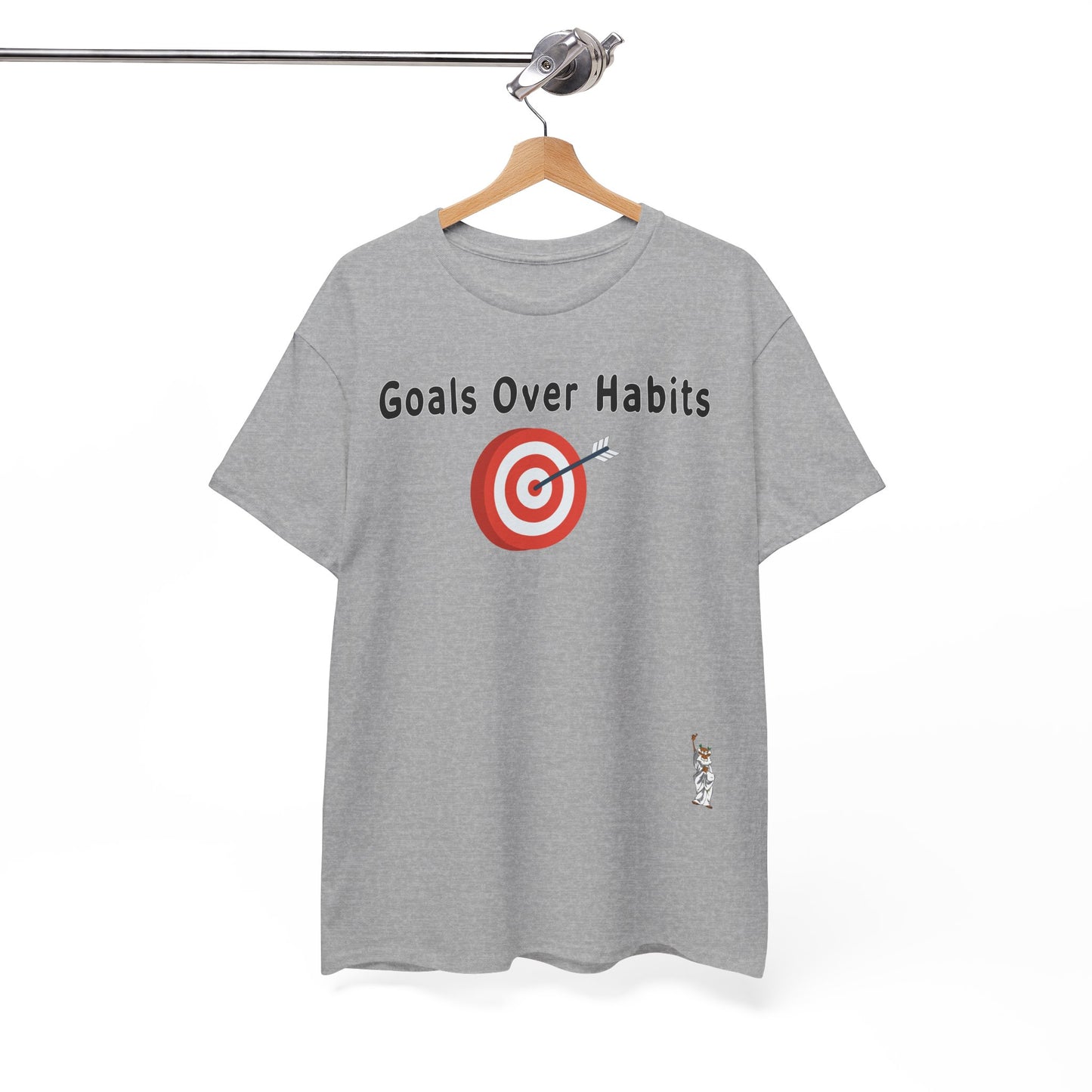Unisex Heavy Cotton Tee - Goals Over Habits - Black text