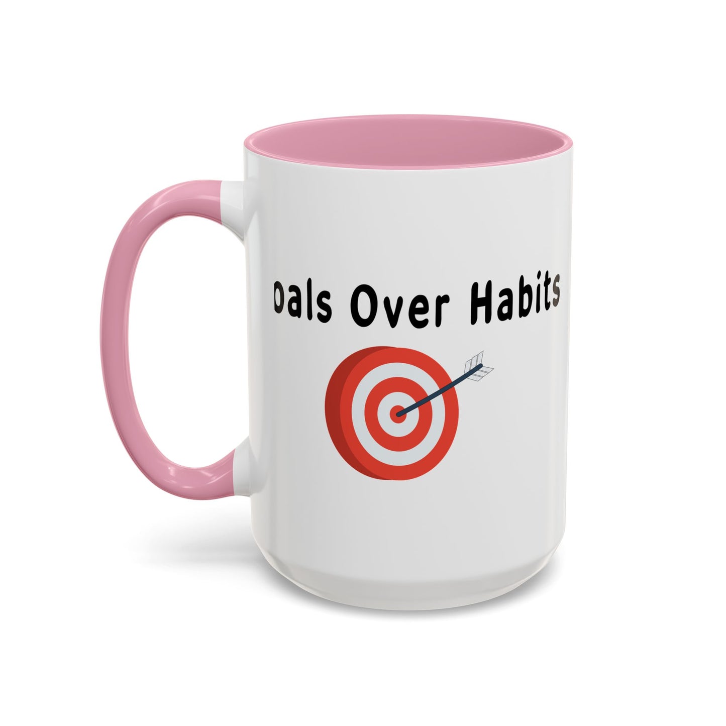 Colorful Whimsical Mugs - Perfect for Coffee Lovers, Gifts for Birthdays, Seasonal Celebrations - Goals Over Habits - Black text