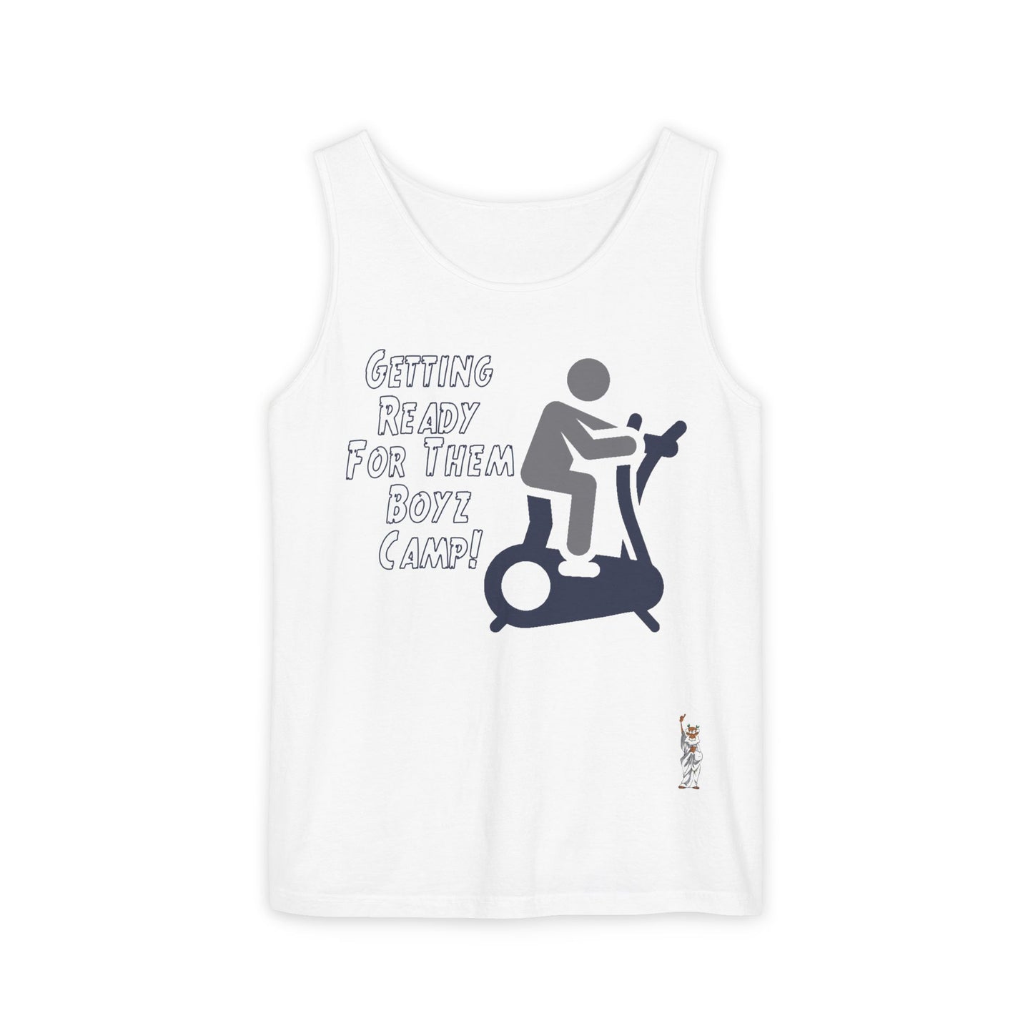 Unisex Garment-Dyed Tank Top featuring a Cheerful Wisdom Figure | Casual Summer Wear, Beach Essentials - Boyz Camp