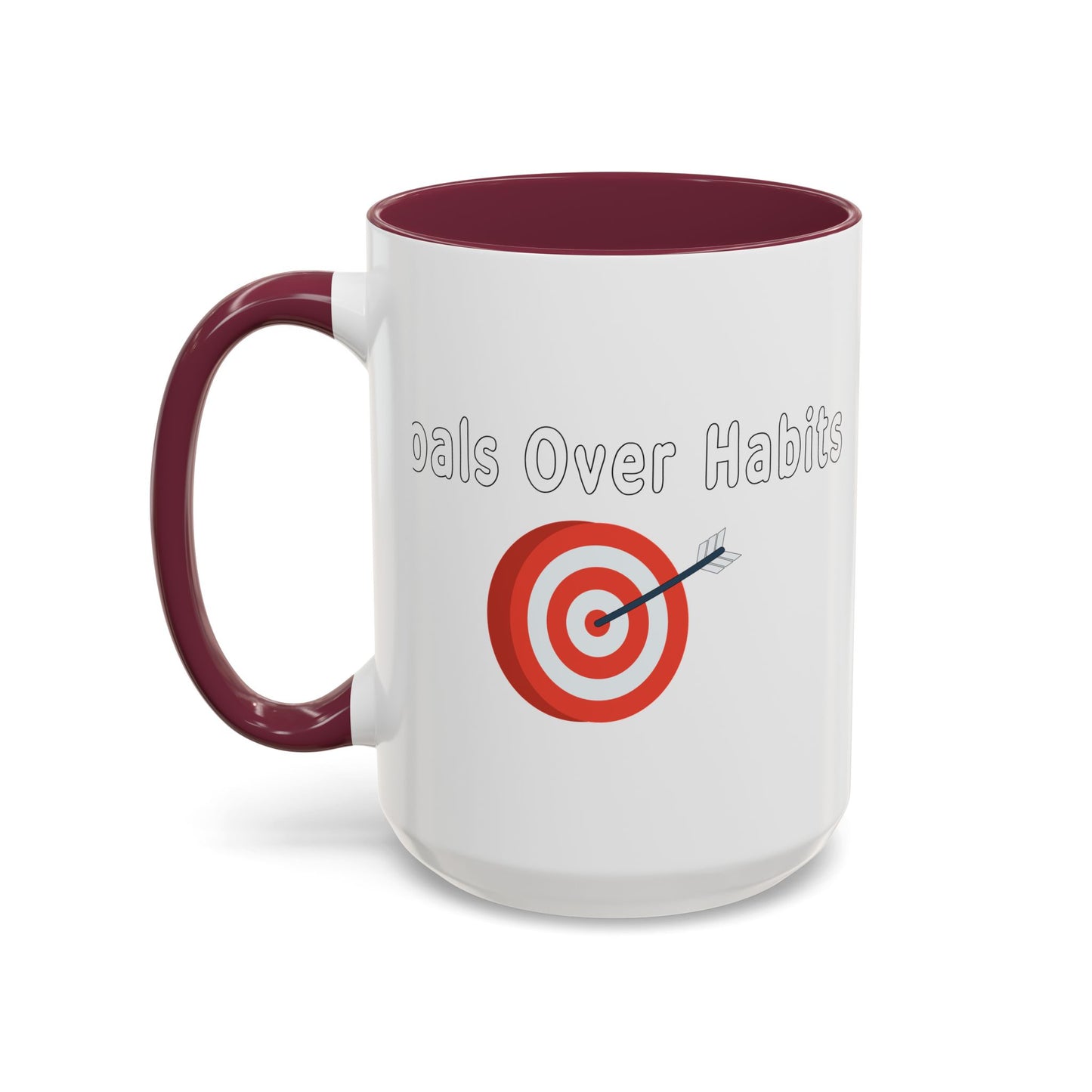 Colorful Whimsical Mugs - Perfect for Coffee Lovers, Gifts for Birthdays, Seasonal Celebrations - Goals Over Habits - White text