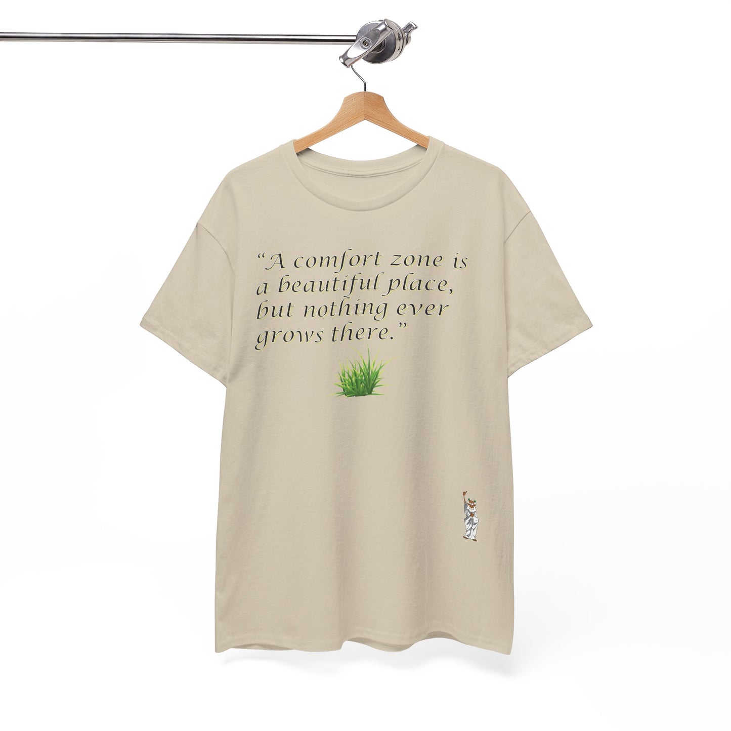 Unisex Heavy Cotton Tee - Push Yourself - Comfort zone is a beautiful place