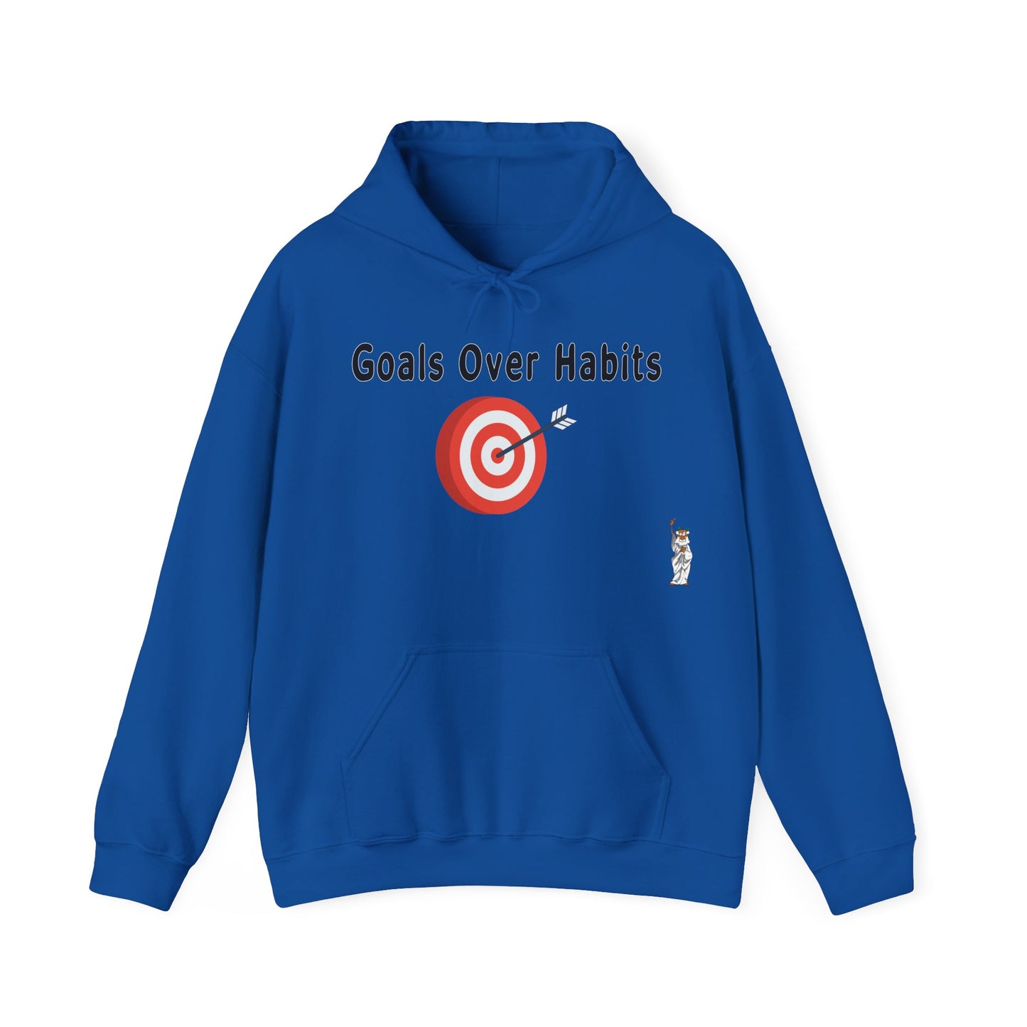 Statue of Liberty Hoodie, Unisex Sweatshirt, Gift for Her, Comfortable Apparel, Unique Design Sweatshirt - Goals Over Habits - Black text