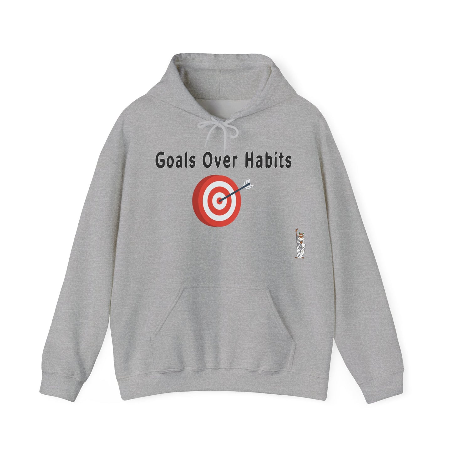 Statue of Liberty Hoodie, Unisex Sweatshirt, Gift for Her, Comfortable Apparel, Unique Design Sweatshirt - Goals Over Habits - Black text