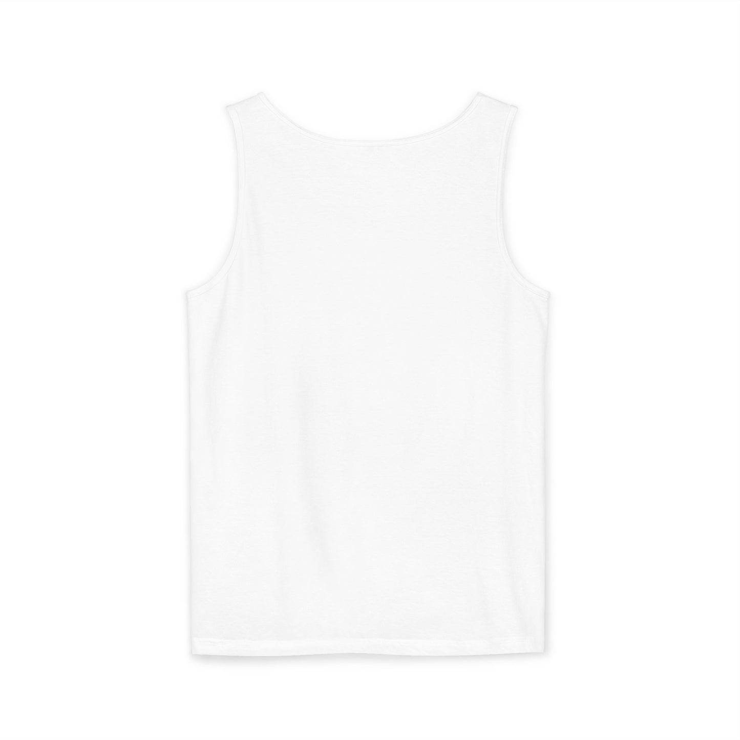 Unisex Garment-Dyed Tank Top featuring a Cheerful Wisdom Figure | Casual Summer Wear, Beach Essentials - Old Man