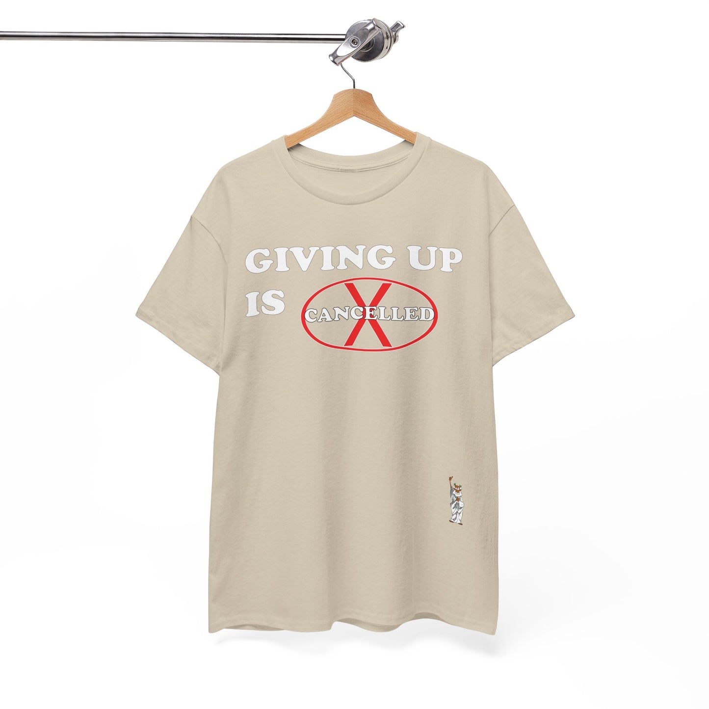 Unisex Heavy Cotton Tee - Push Yourself - Giving up is cancelled