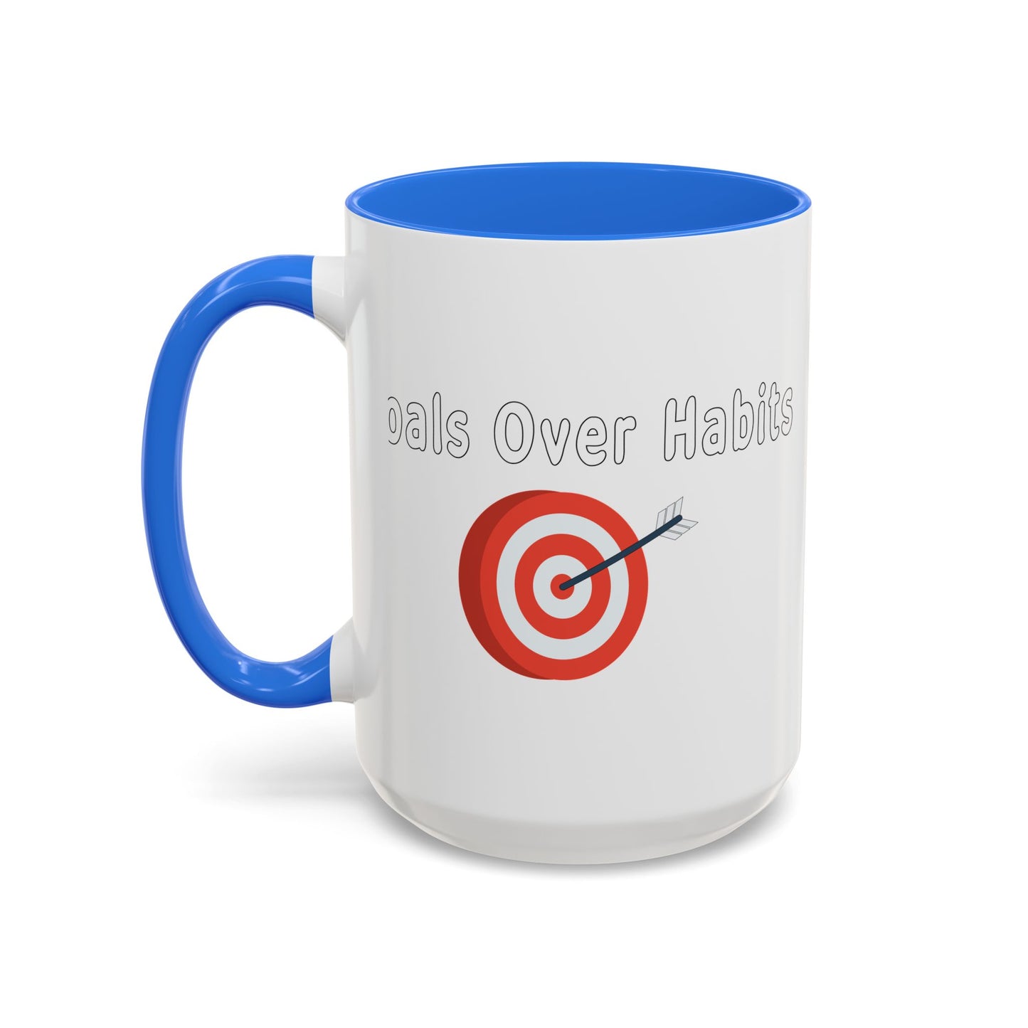 Colorful Whimsical Mugs - Perfect for Coffee Lovers, Gifts for Birthdays, Seasonal Celebrations - Goals Over Habits - White text