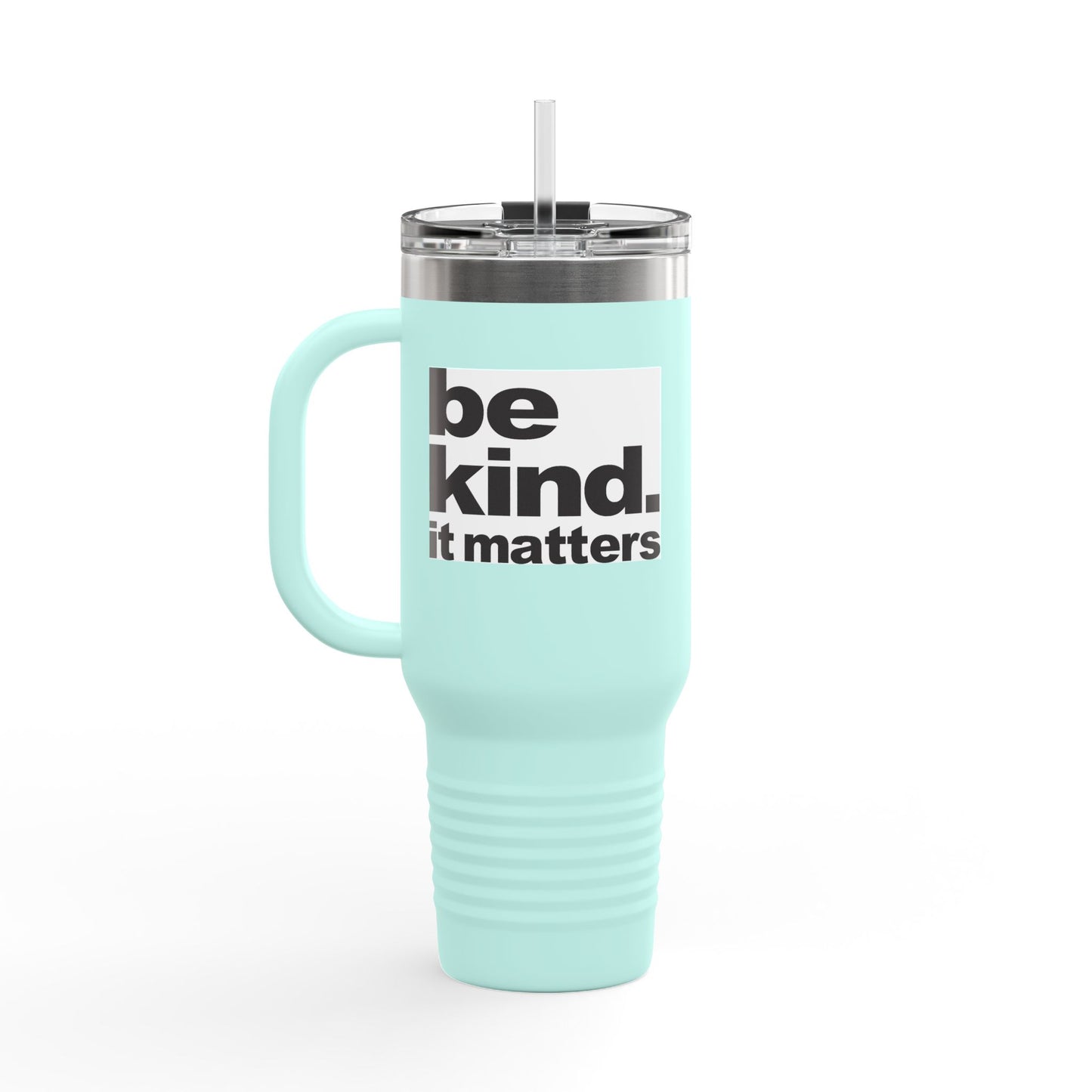 Fun Insulated Travel Mug with Cartoon Character, 40oz Coffee Tumbler, Funny Gift for Teachers, Travel Accessories - Be Kind - It Matters