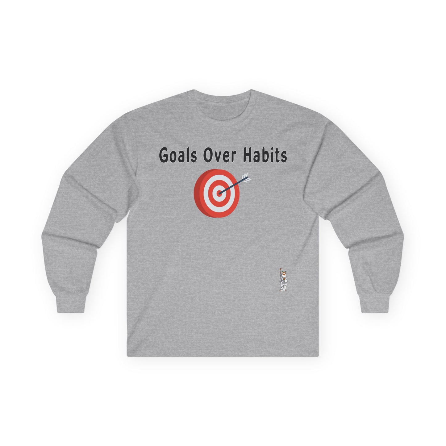 Unisex Ultra Cotton Long Sleeve Tee - Goals Over Habits - Black text