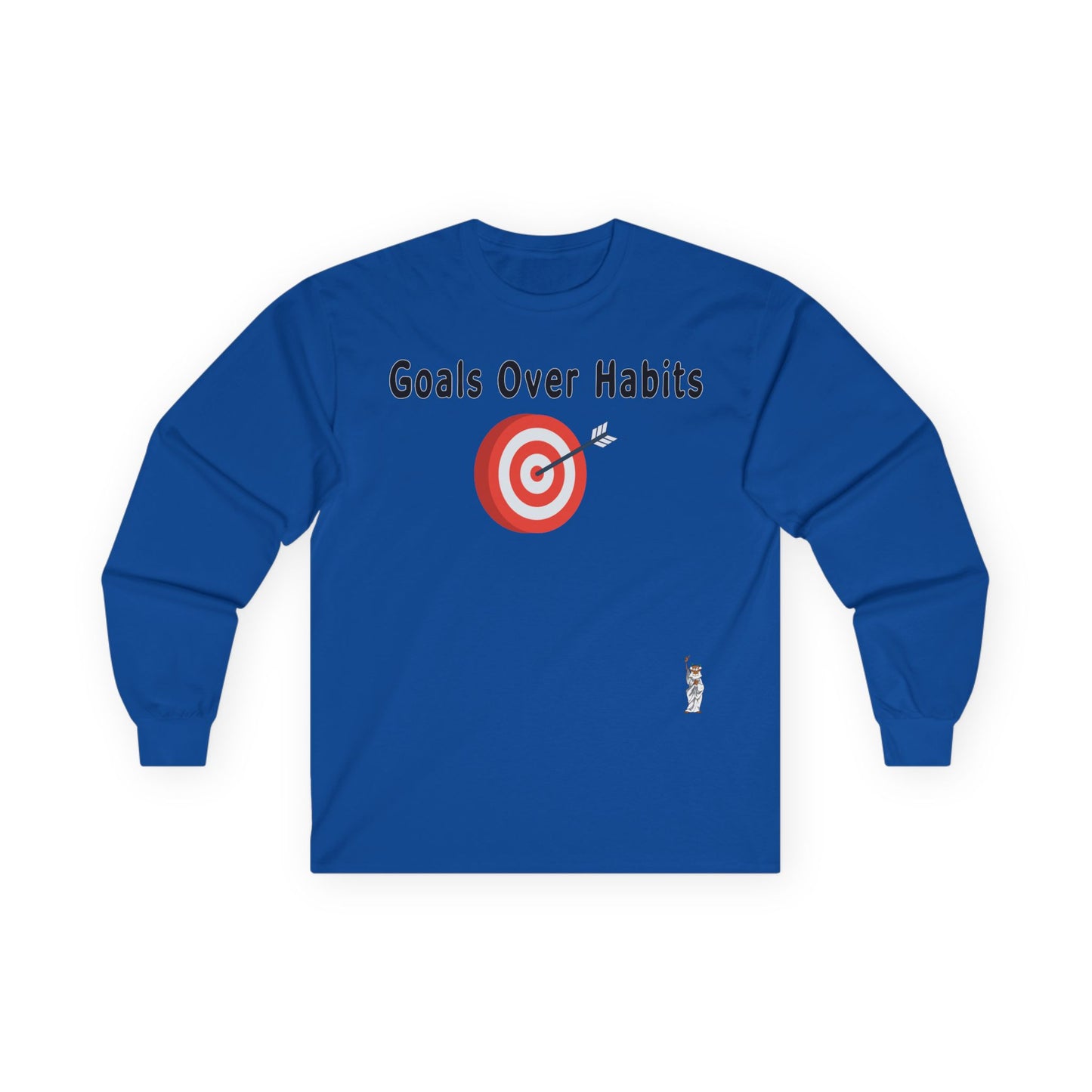 Unisex Ultra Cotton Long Sleeve Tee - Goals Over Habits - Black text