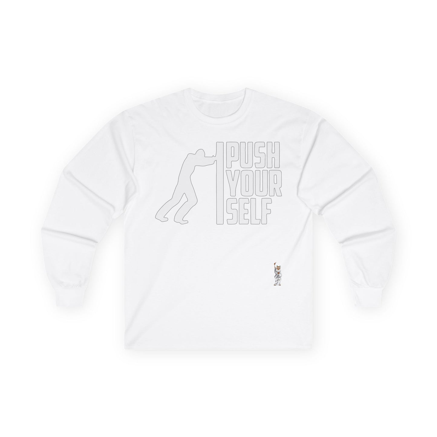 Unisex Ultra Cotton Long Sleeve Tee - Push Yourself - White