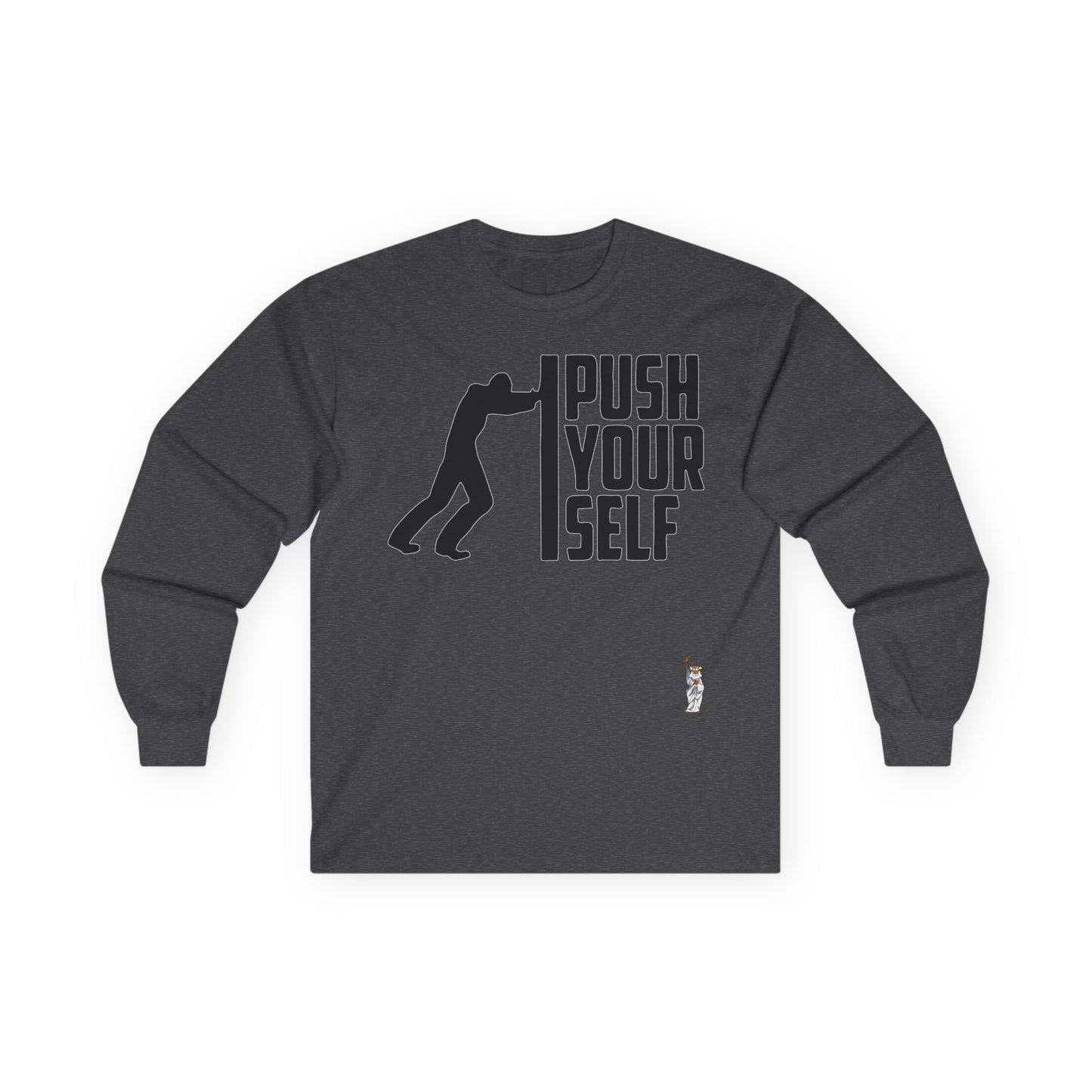Unisex Ultra Cotton Long Sleeve Tee - Push Yourself-Black