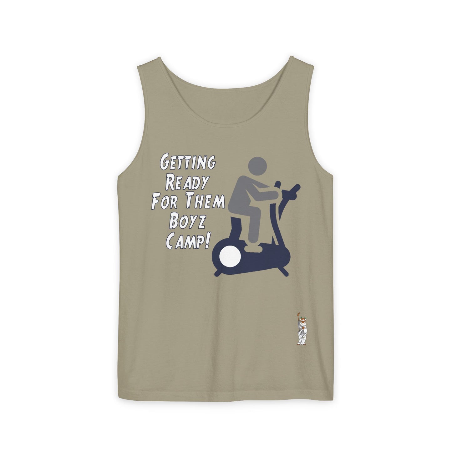 Unisex Garment-Dyed Tank Top featuring a Cheerful Wisdom Figure | Casual Summer Wear, Beach Essentials - Boyz Camp