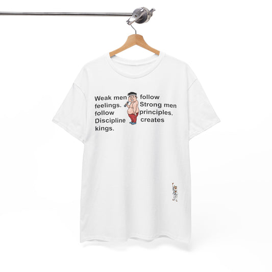 Unisex Heavy Cotton Tee - Push Yourself - Weak men follow feelings