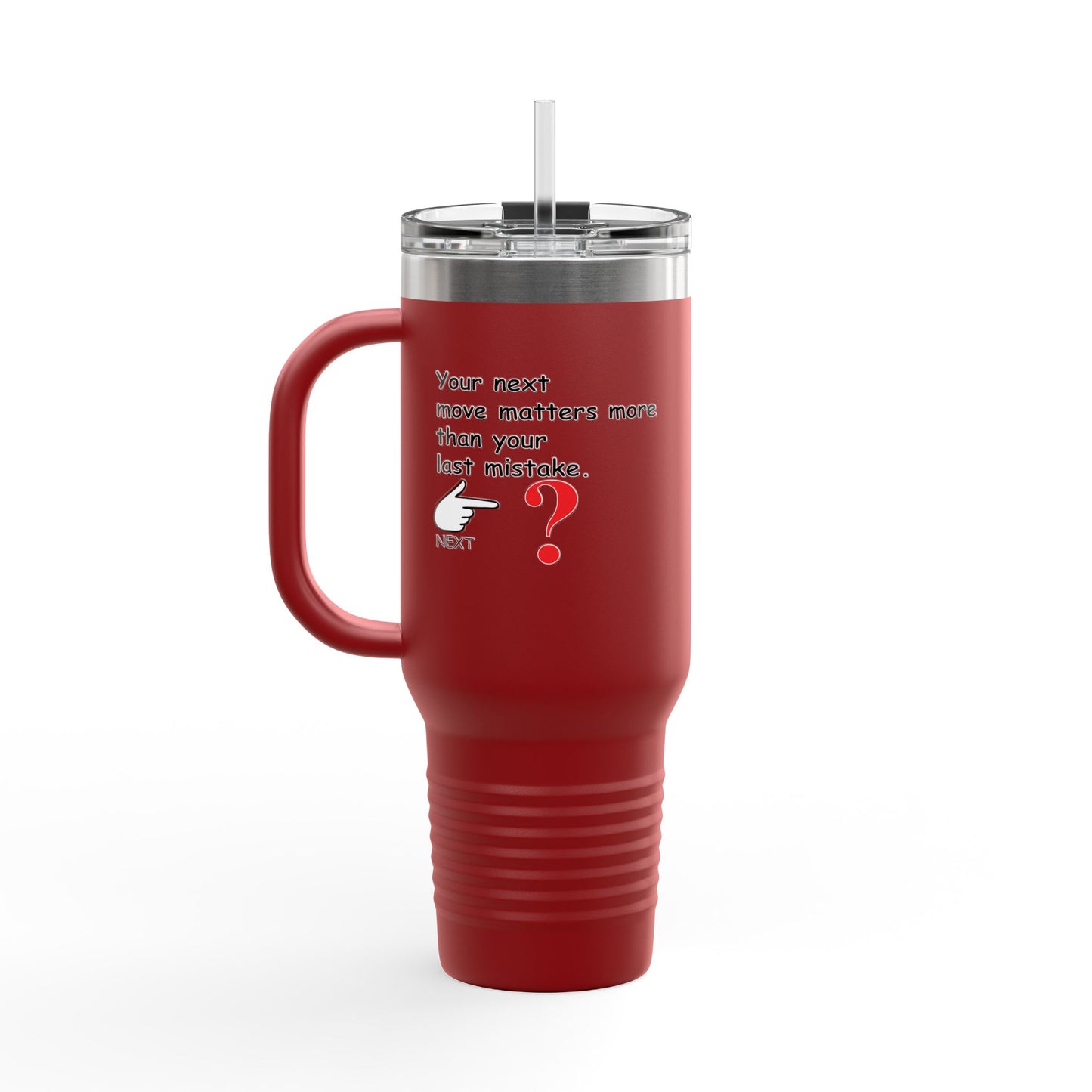 Fun Insulated Travel Mug with Cartoon Character, 40oz Tumbler, Gift for Teachers, Travel Accessories - Your Next move matters