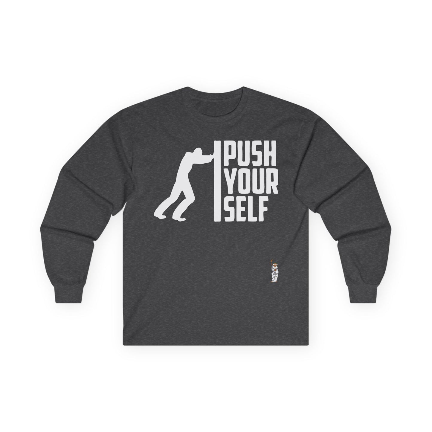 Unisex Ultra Cotton Long Sleeve Tee - Push Yourself - White