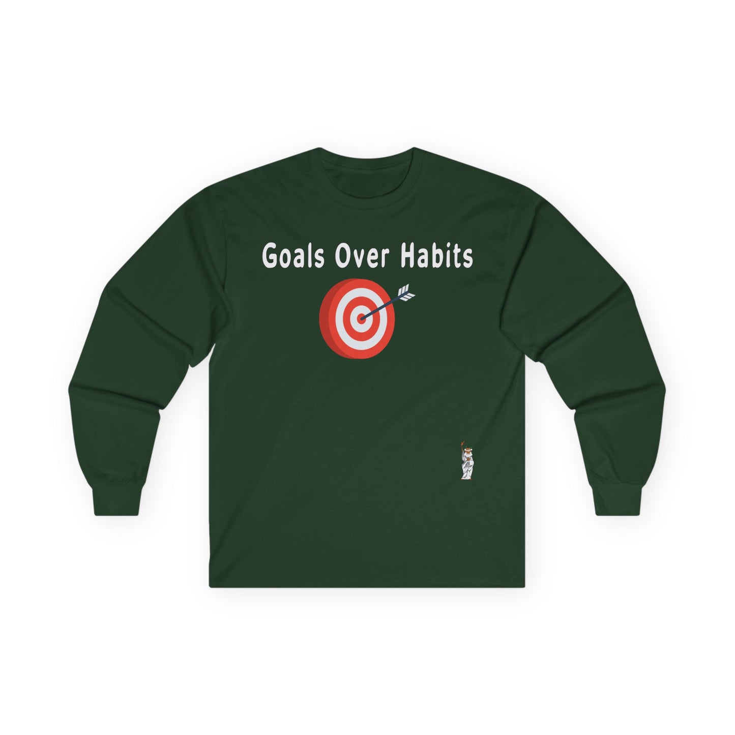 Unisex Ultra Cotton Long Sleeve Tee - Goals Over Habits - White text