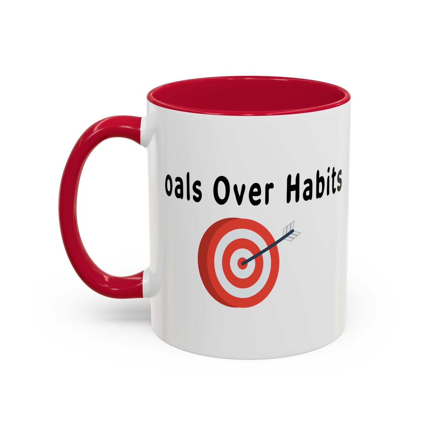Colorful Whimsical Mugs - Perfect for Coffee Lovers, Gifts for Birthdays, Seasonal Celebrations - Goals Over Habits - Black text