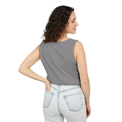 Unisex Garment-Dyed Tank Top featuring a Cheerful Wisdom Figure | Casual Summer Wear, Beach Essentials - Old Man
