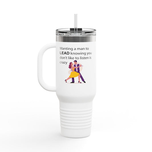 Fun Insulated Travel Mug with Cartoon Character, 40oz Tumbler, Gift for Teachers, Travel Accessories - Wanting a Man