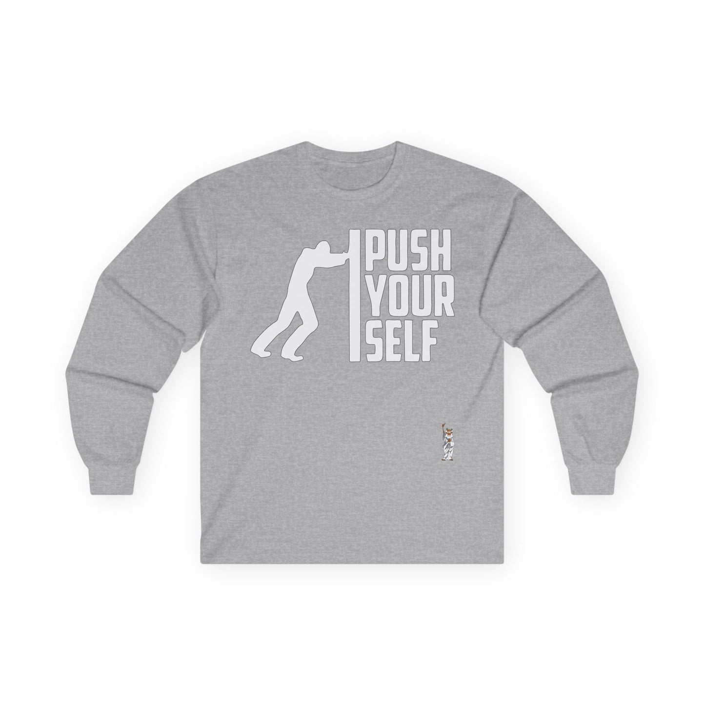 Unisex Ultra Cotton Long Sleeve Tee - Push Yourself - White