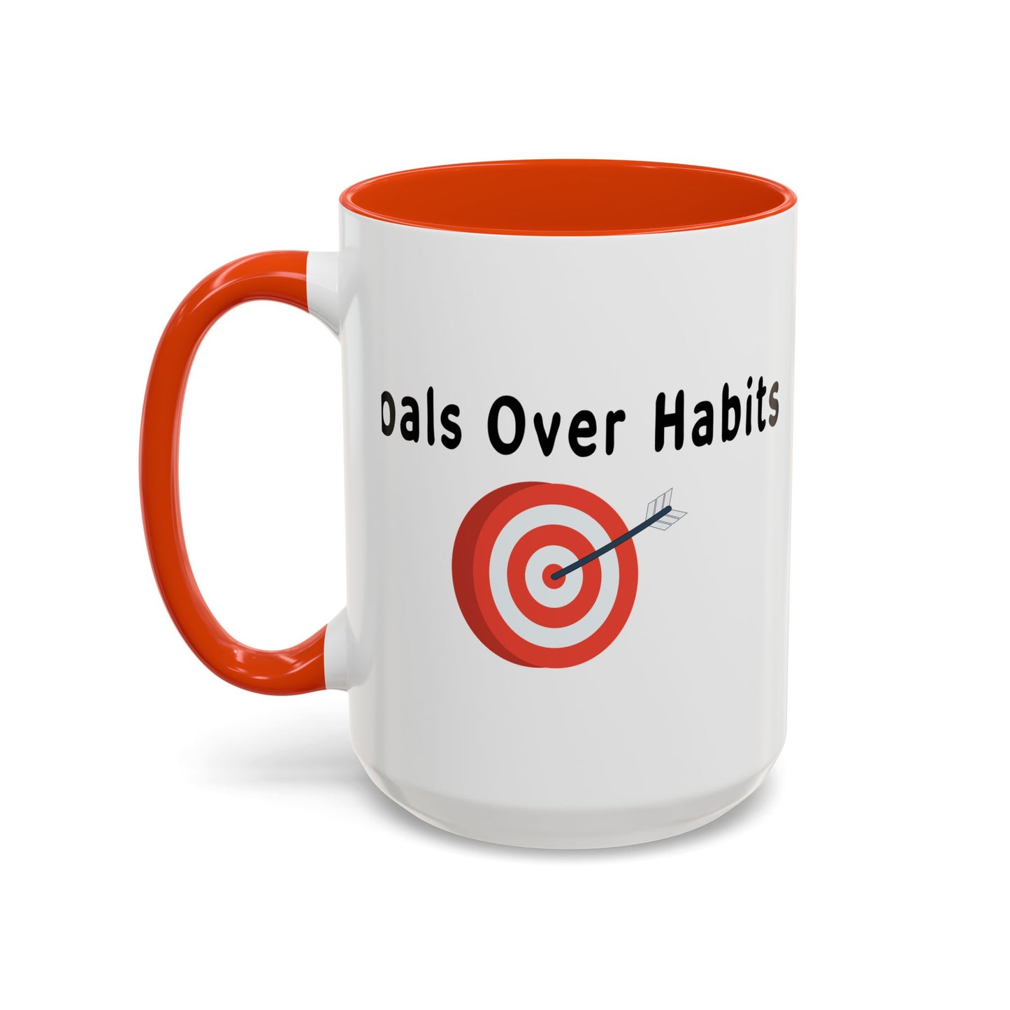 Colorful Whimsical Mugs - Perfect for Coffee Lovers, Gifts for Birthdays, Seasonal Celebrations - Goals Over Habits - Black text
