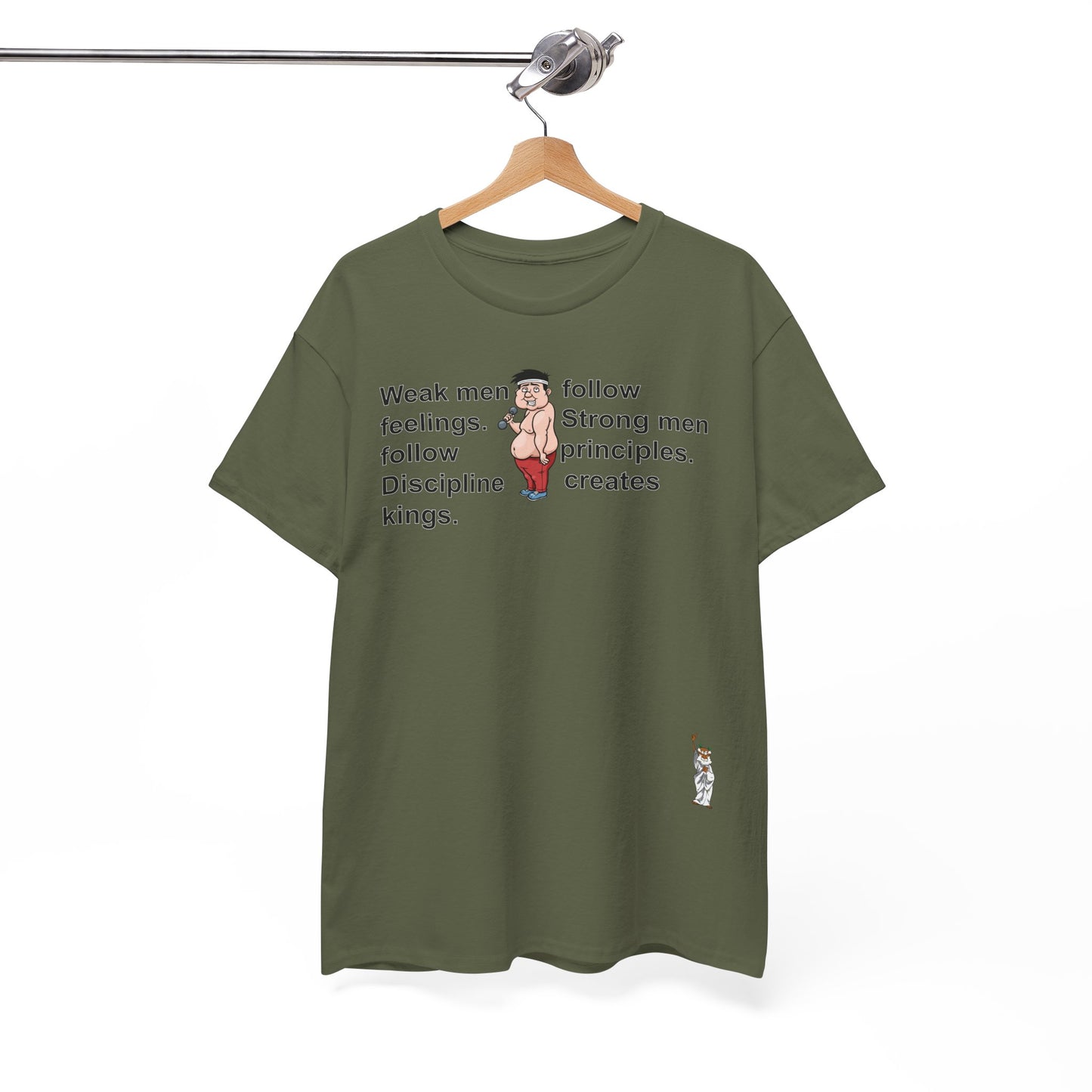 Unisex Heavy Cotton Tee - Push Yourself - Weak men follow feelings