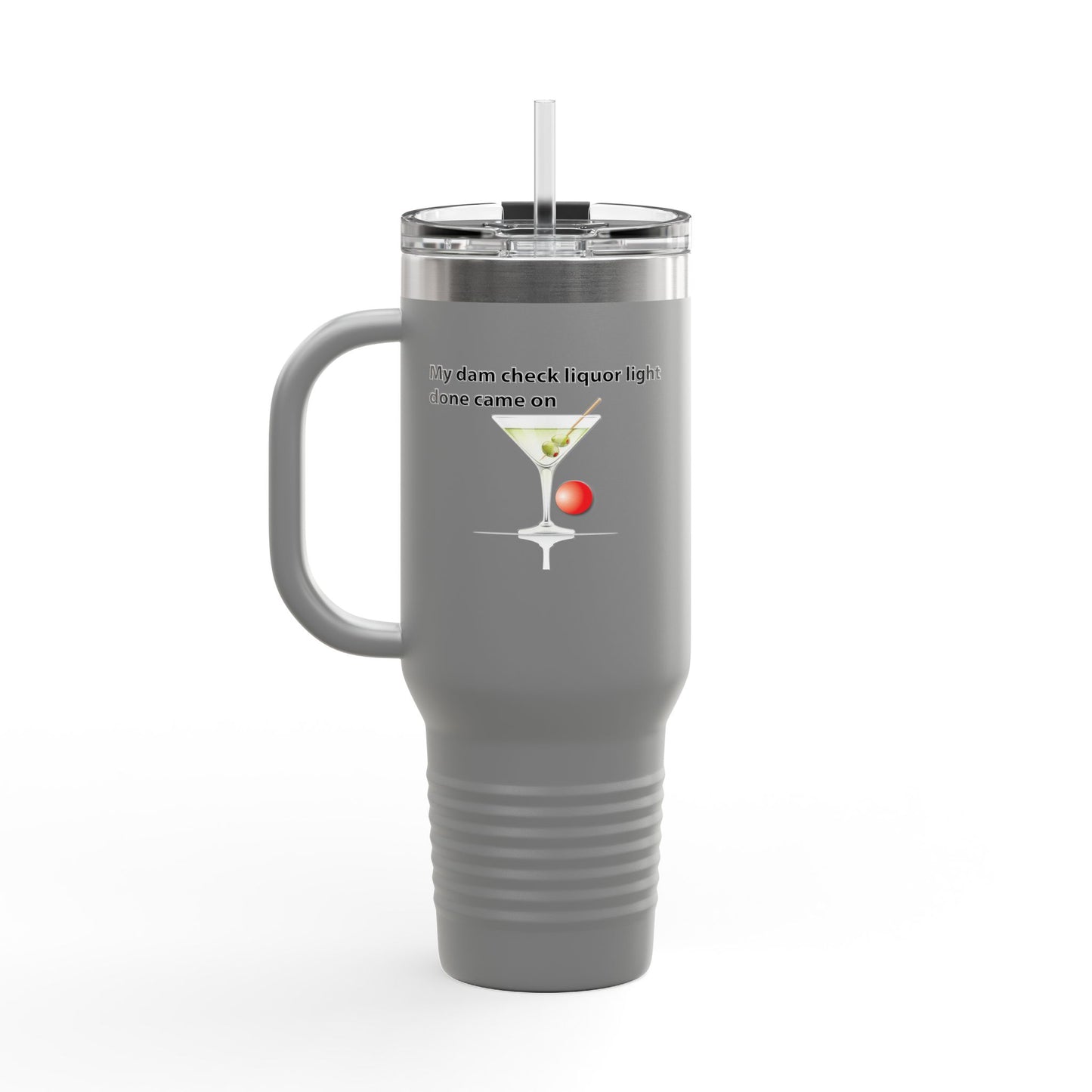 Fun Insulated Travel Mug with Cartoon Character, 40oz Tumbler, Gift for Teachers, Travel Accessories - My dam check liquor