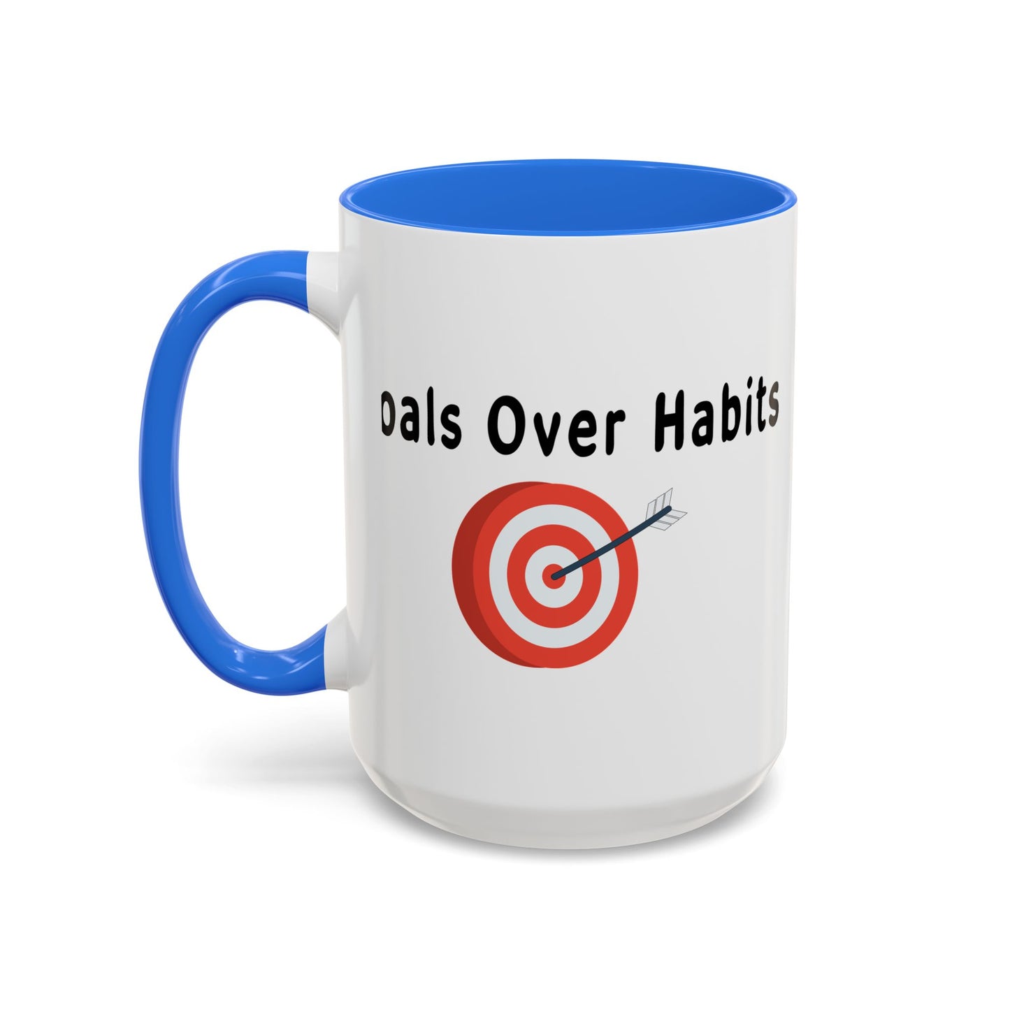 Colorful Whimsical Mugs - Perfect for Coffee Lovers, Gifts for Birthdays, Seasonal Celebrations - Goals Over Habits - Black text