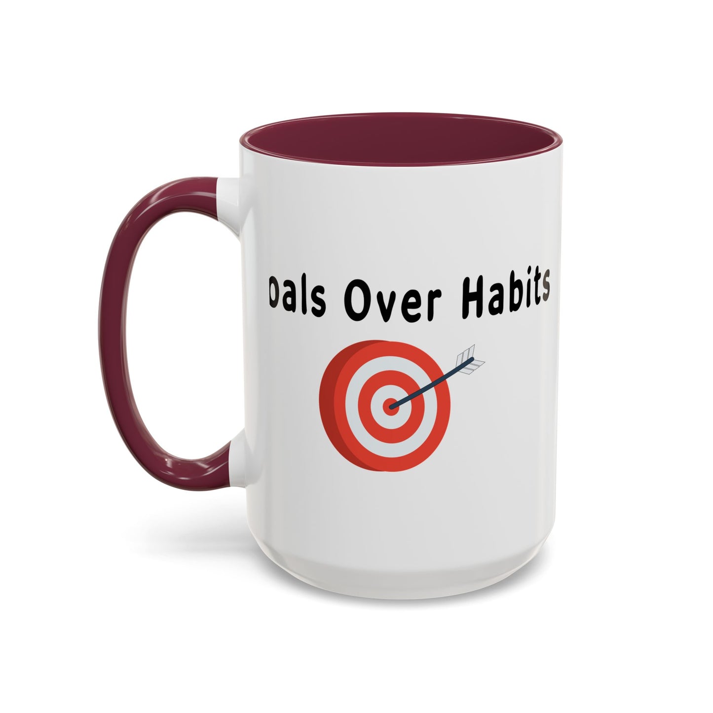 Colorful Whimsical Mugs - Perfect for Coffee Lovers, Gifts for Birthdays, Seasonal Celebrations - Goals Over Habits - Black text