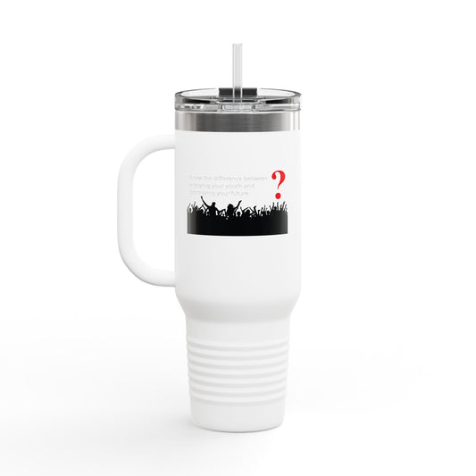 Fun Insulated Travel Mug with Cartoon Character, 40oz Tumbler, Gift for Teachers, Travel Accessories - Know the difference