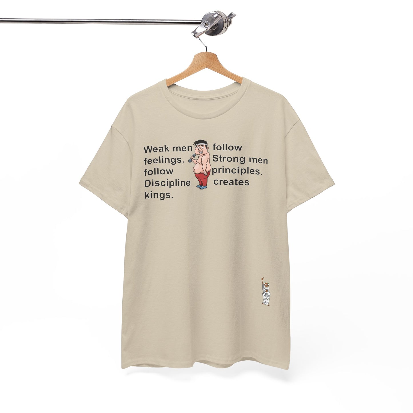 Unisex Heavy Cotton Tee - Push Yourself - Weak men follow feelings