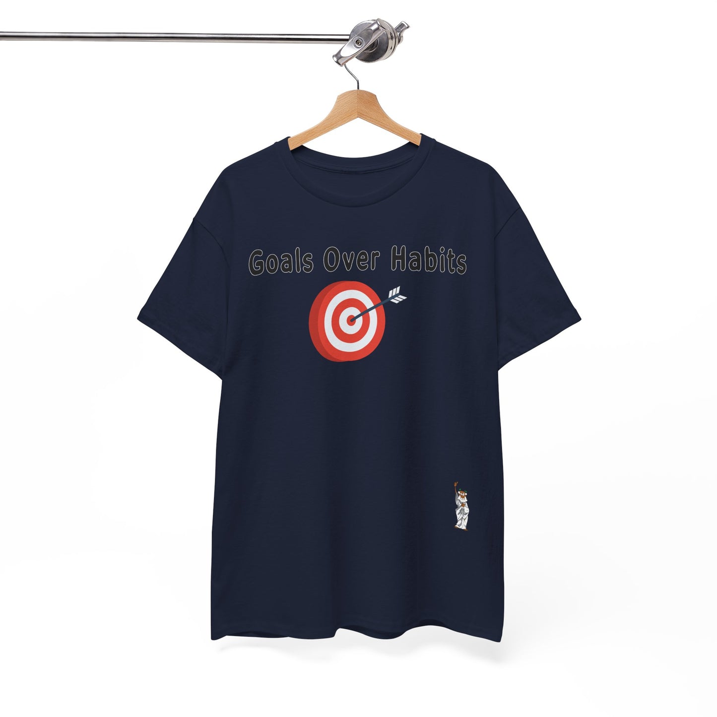 Unisex Heavy Cotton Tee - Goals Over Habits - Black text