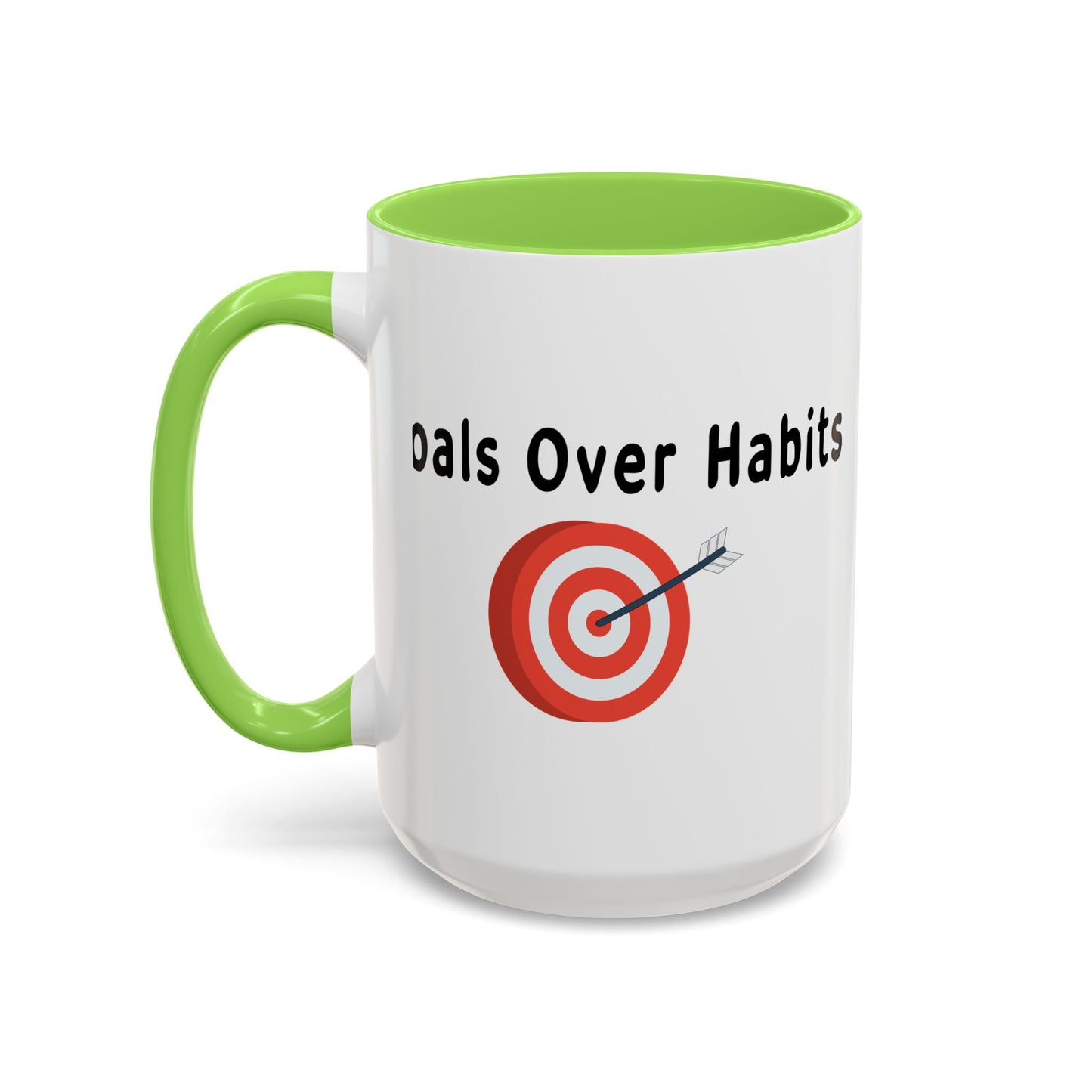 Colorful Whimsical Mugs - Perfect for Coffee Lovers, Gifts for Birthdays, Seasonal Celebrations - Goals Over Habits - Black text