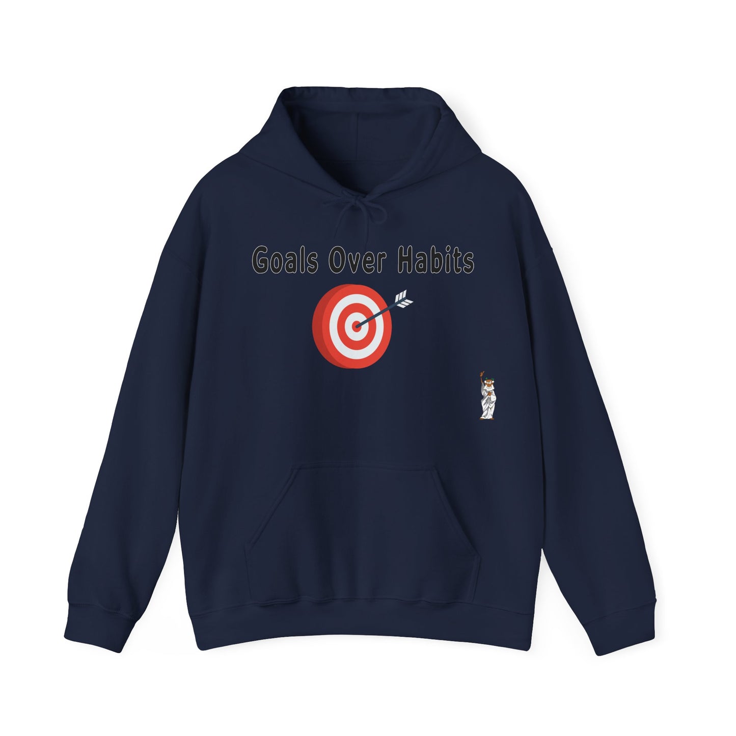 Statue of Liberty Hoodie, Unisex Sweatshirt, Gift for Her, Comfortable Apparel, Unique Design Sweatshirt - Goals Over Habits - Black text