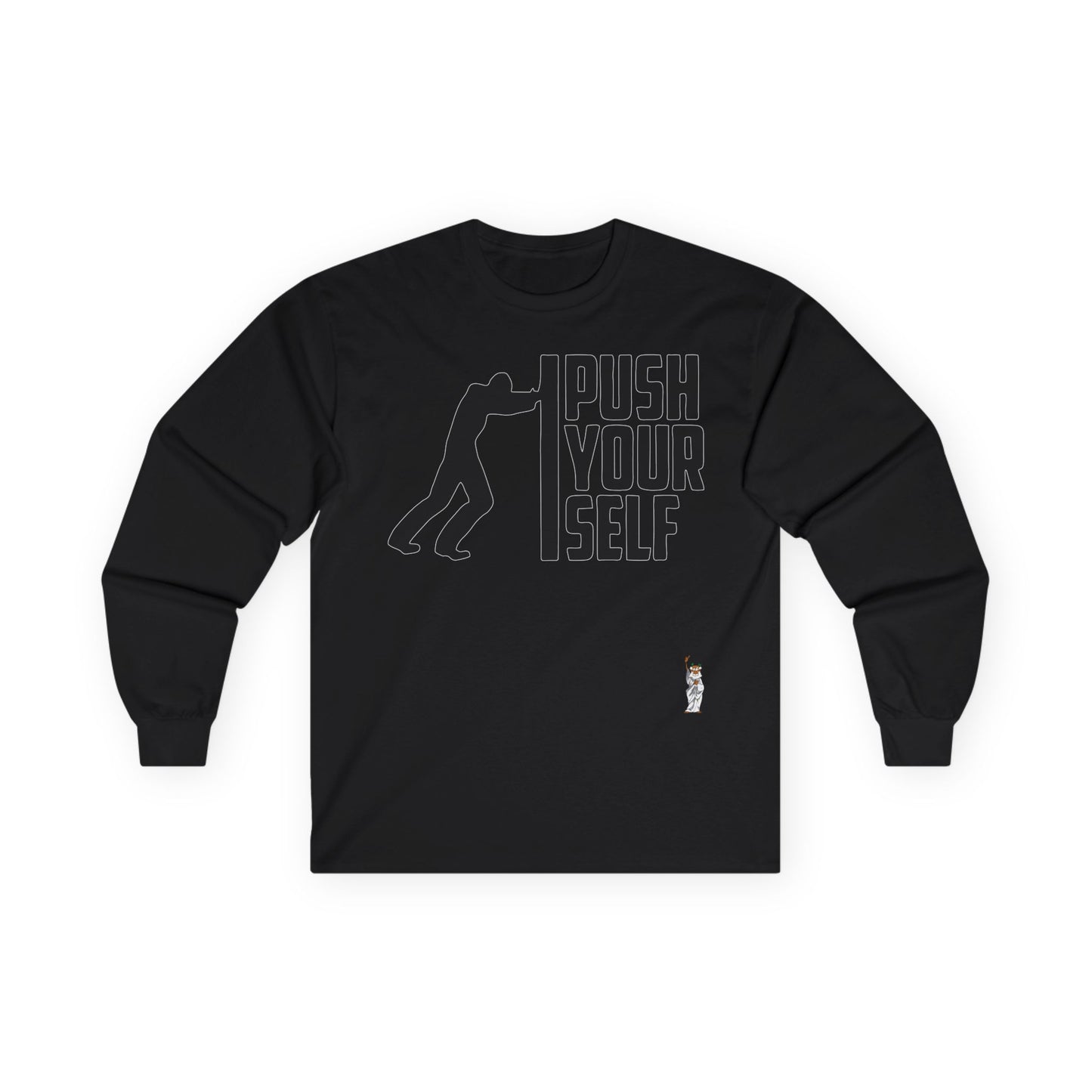 Unisex Ultra Cotton Long Sleeve Tee - Push Yourself-Black