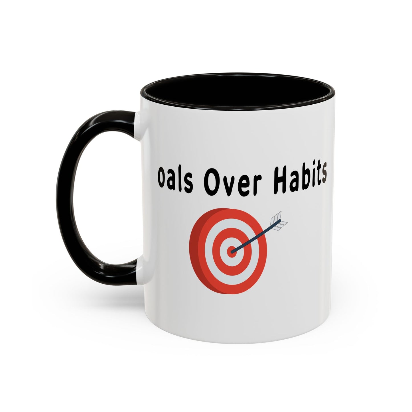 Colorful Whimsical Mugs - Perfect for Coffee Lovers, Gifts for Birthdays, Seasonal Celebrations - Goals Over Habits - Black text