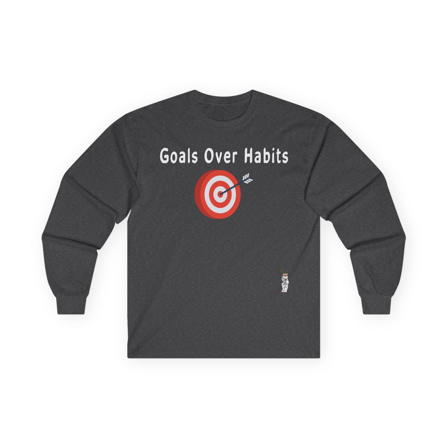 Unisex Ultra Cotton Long Sleeve Tee - Goals Over Habits - White text