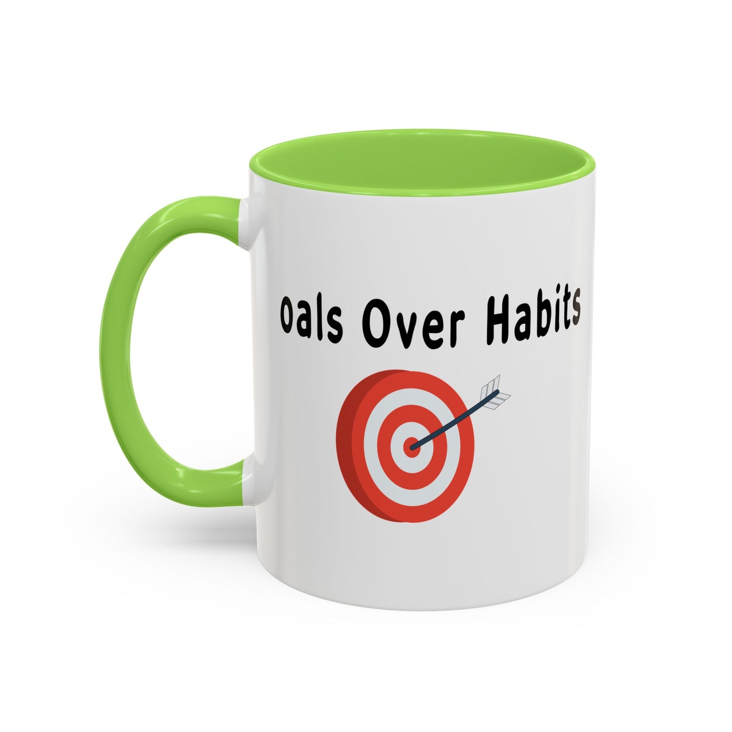 Colorful Whimsical Mugs - Perfect for Coffee Lovers, Gifts for Birthdays, Seasonal Celebrations - Goals Over Habits - Black text