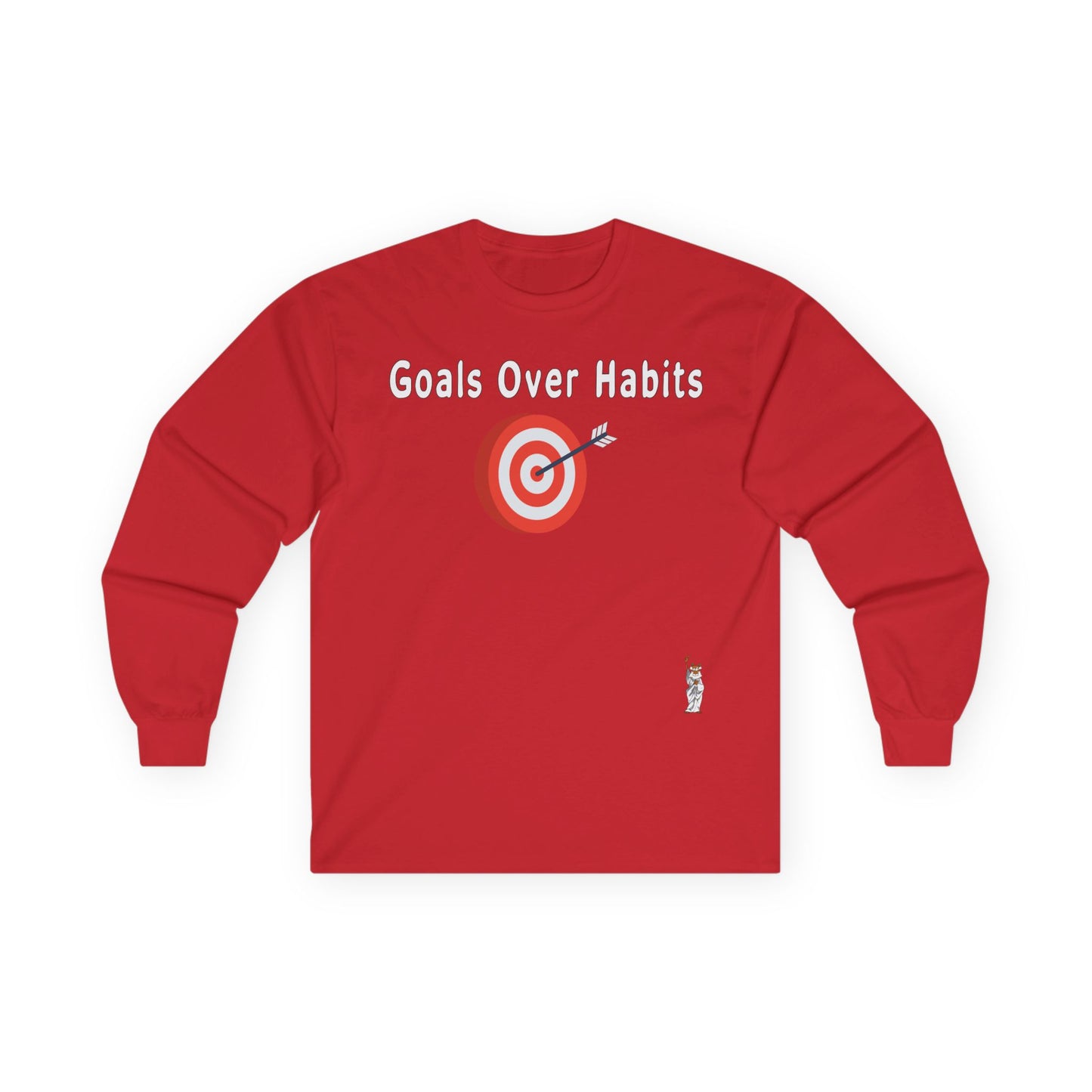 Unisex Ultra Cotton Long Sleeve Tee - Goals Over Habits - White text