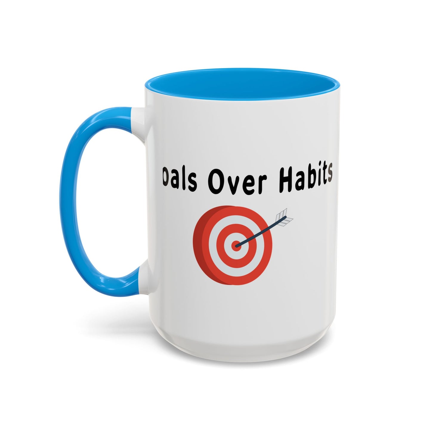 Colorful Whimsical Mugs - Perfect for Coffee Lovers, Gifts for Birthdays, Seasonal Celebrations - Goals Over Habits - Black text