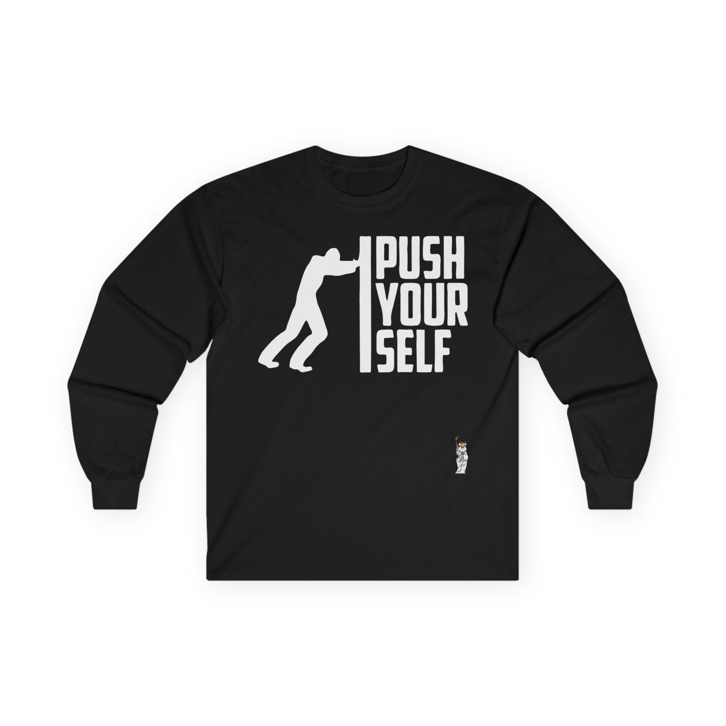 Unisex Ultra Cotton Long Sleeve Tee - Push Yourself - White