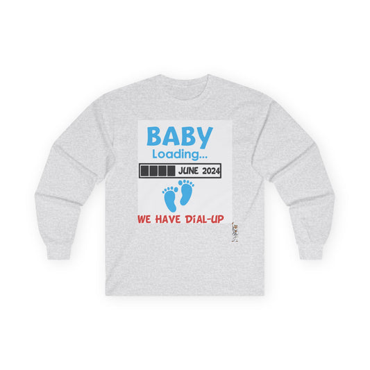 Unisex Ultra Cotton Long Sleeve Tee - Baby Loading - Dial Up